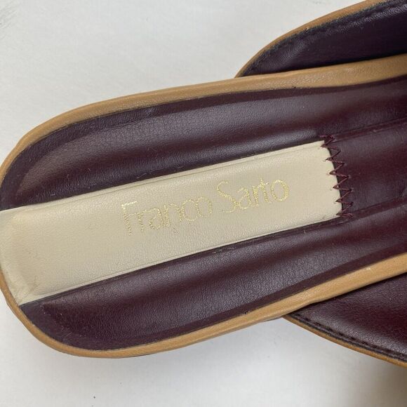 Franco Sarto Womens Duval Slip On Mule Shoes Size 7.5 M Tan Leather Square Toe - Picture 8 of 16